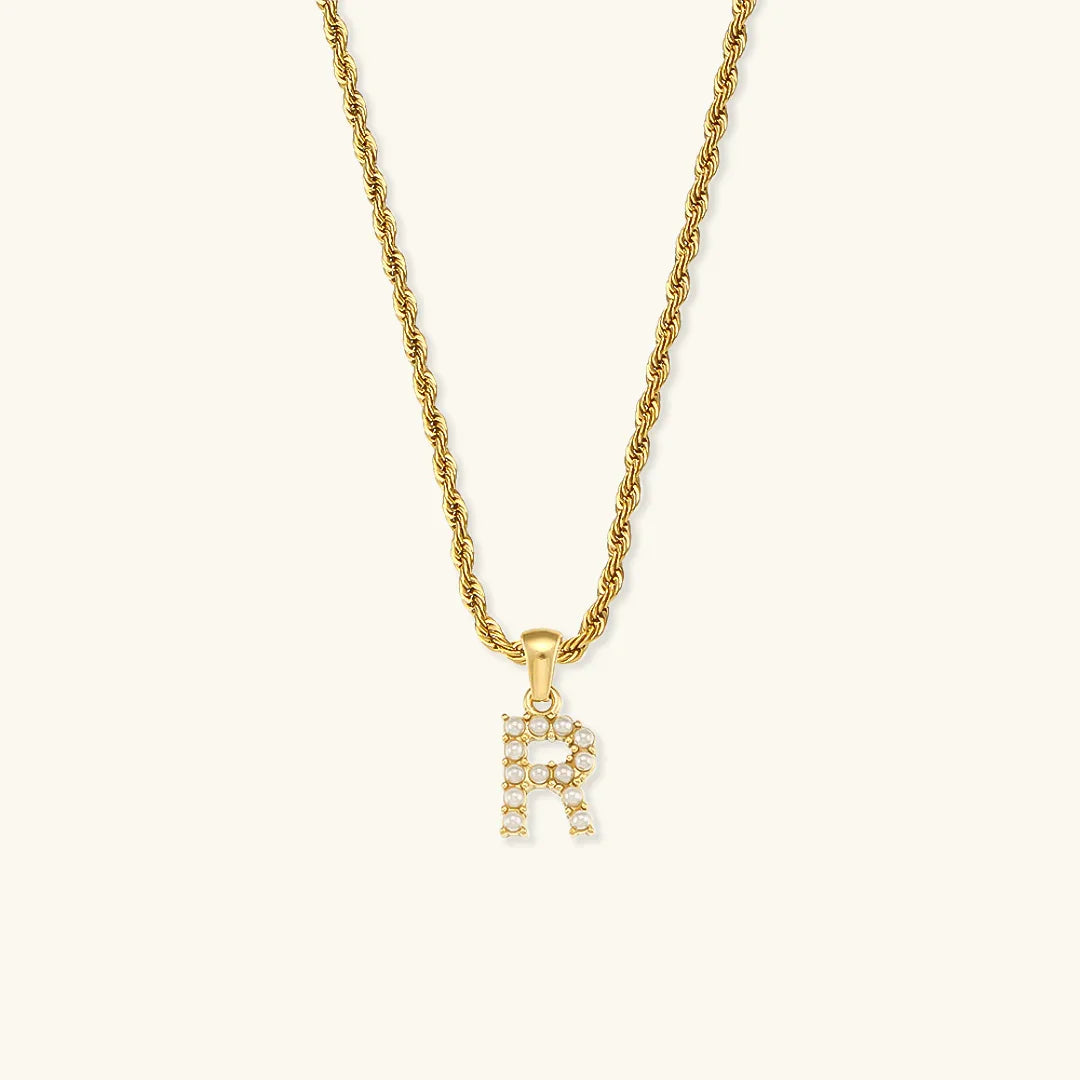 [GALE]Elodie Initial Letter Pearl Necklace