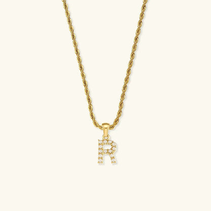 [GALE]Elodie Initial Letter Pearl Necklace