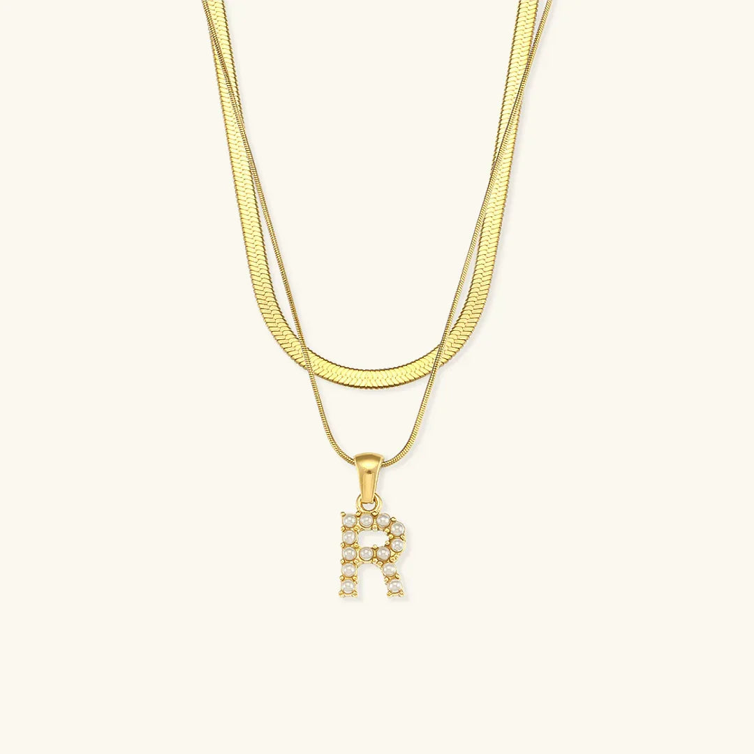 [GALE]Fiona Layered Gold Initial Letter Necklace