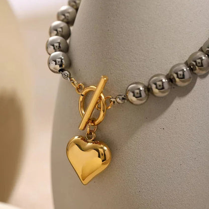 [GALE]Alicia Chunky Bead Heart Bracelet