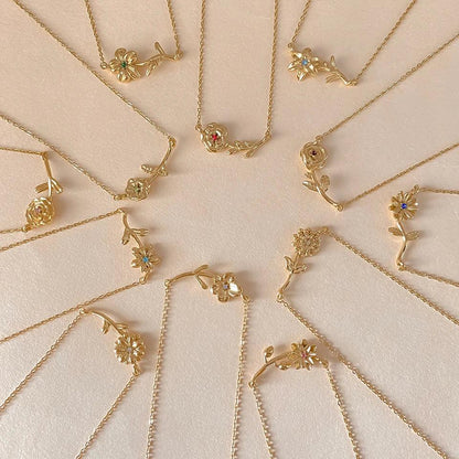 [GALE]Maribelle Birth Flower Gold Necklace