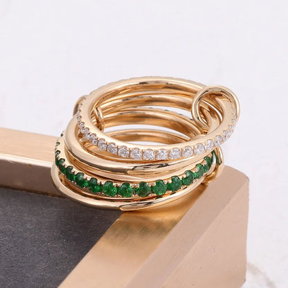 [GALE]Imani Stacked Diamond Ring