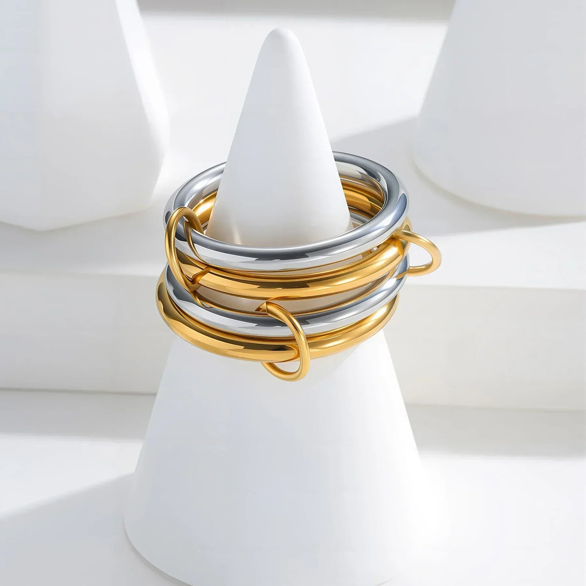 [GALE]Alexandria Two-Tone Stacked Ring