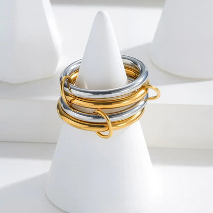 [GALE]Alexandria Two-Tone Stacked Ring