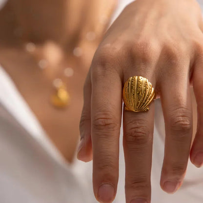 [GALE]Aloha Gold Seashell Ring