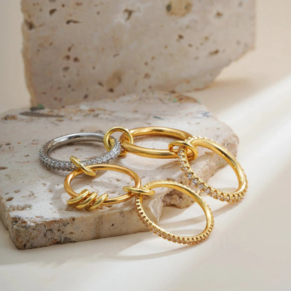 [GALE]Blaise Stacked Diamond Ring