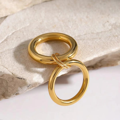 [GALE]Dune Stacked Gold Ring