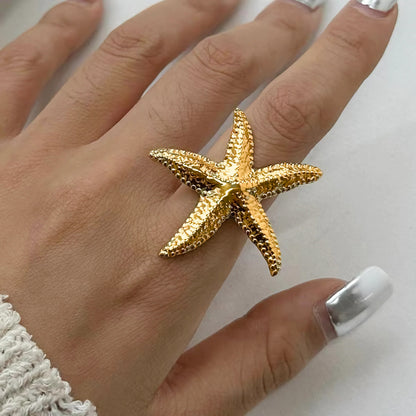[GALE]Seabreeze Gold Starfish Ring