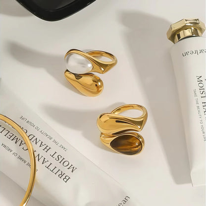 [GALE]Mara Amber Pearl Ring