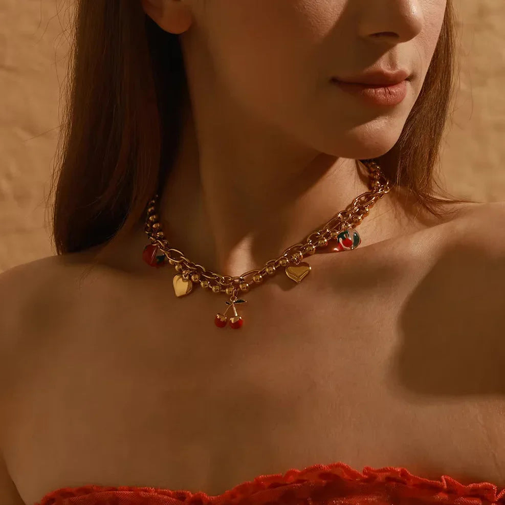 [GALE]Kai Gold Cherry Necklace
