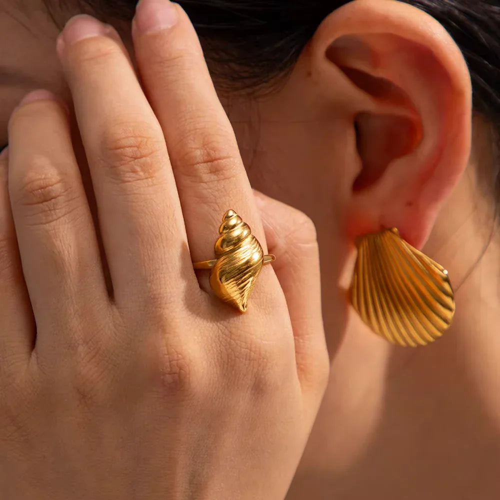 [GALE]Ohana Sea Conch Gold Ring