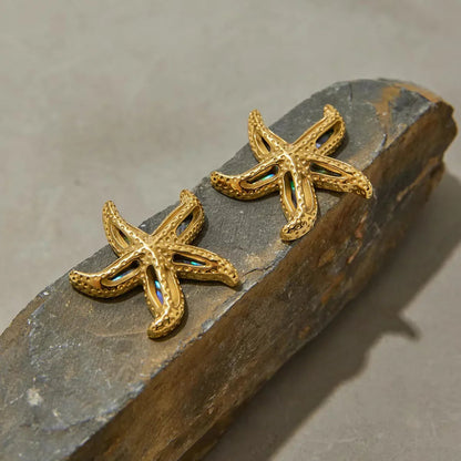 [GALE]Aquatta Gold Starfish Earrings