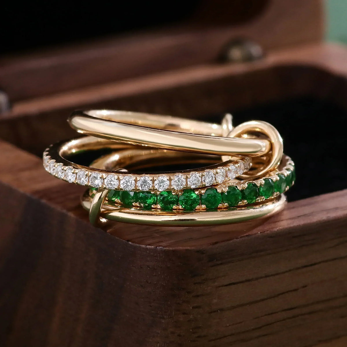 [GALE]Imani Stacked Diamond Ring