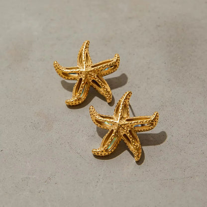 [GALE]Aquatta Gold Starfish Earrings
