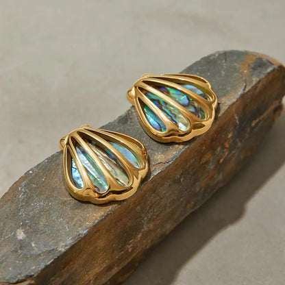 [GALE]Nixie Gold Seashell Earrings