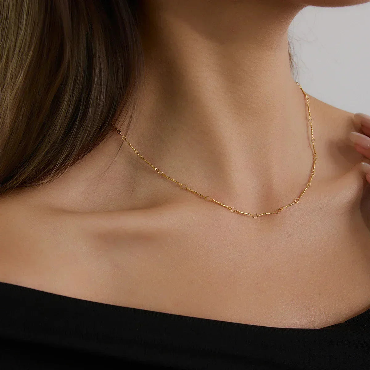 [GALE]Amy Linked Chain Gold Necklace