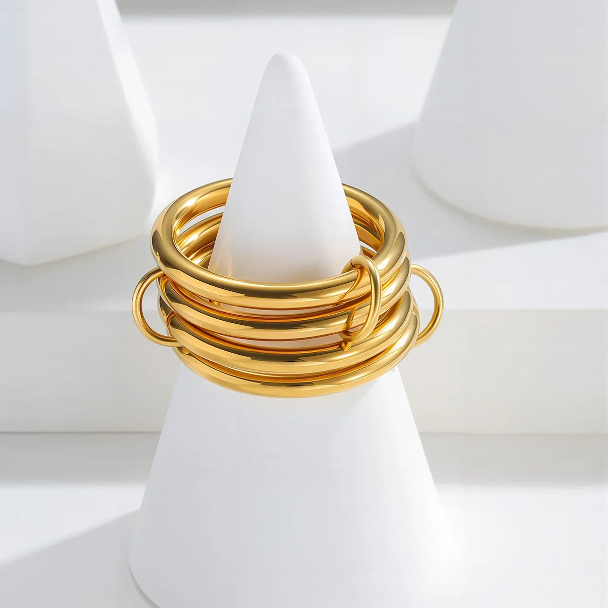 [GALE]Alexandria Two-Tone Stacked Ring