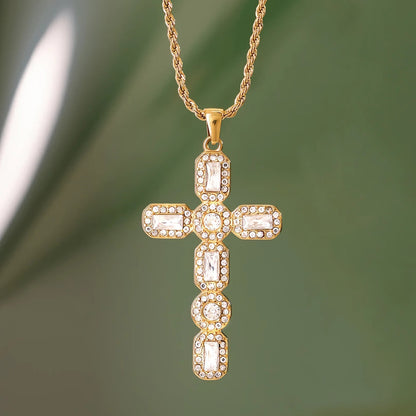 [GALE]Evangelina Diamond Cross Necklace