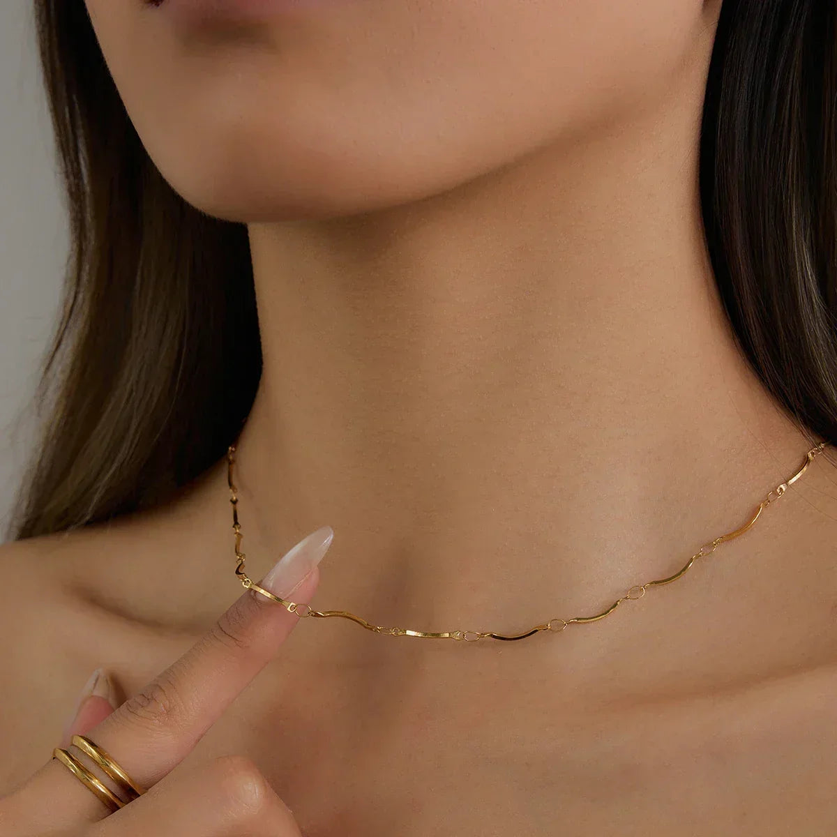 [GALE]Amy Linked Chain Gold Necklace