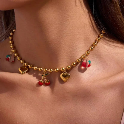 [GALE]Kai Gold Cherry Necklace