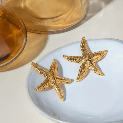 [GALE]Serene Gold Starfish Earrings