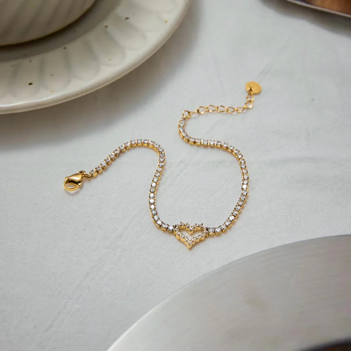 [GALE]Patrice Diamond Heart Bracelet
