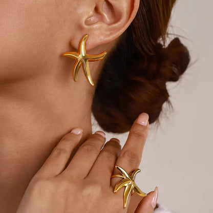 [GALE]Oceanic Gold Starfish Ring
