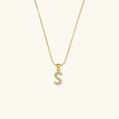 [GALE]Augustine Initial Letter Pearl Necklace