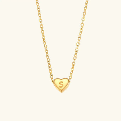 [GALE]Heart Initial Gold Necklace