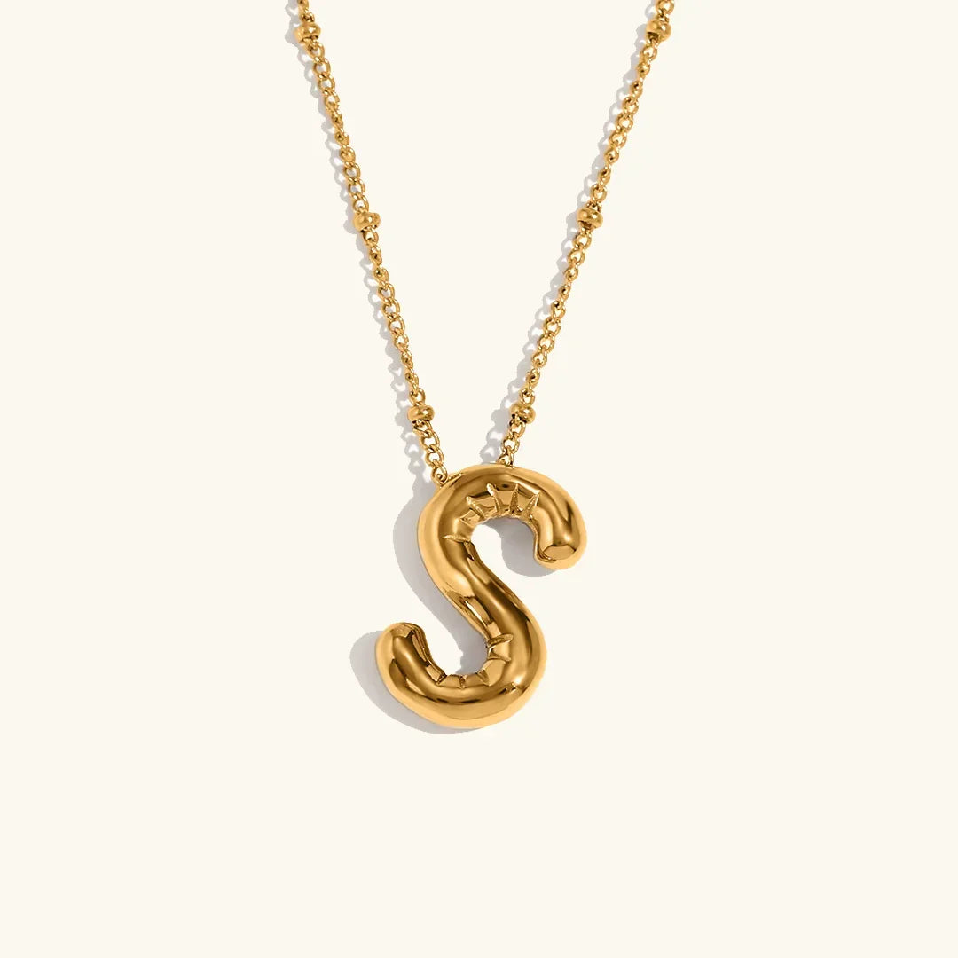 [GALE]Balloon Gold Initial Necklace