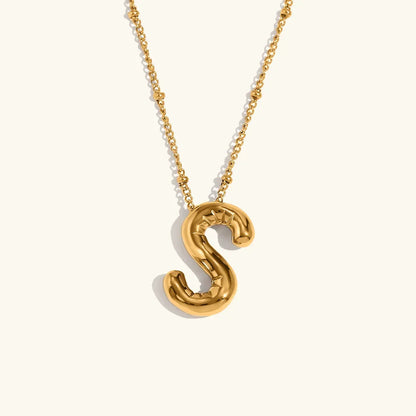 [GALE]Balloon Gold Initial Necklace
