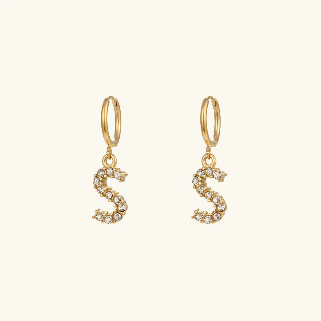 [GALE]Wilhemina Initial Letter Earrings