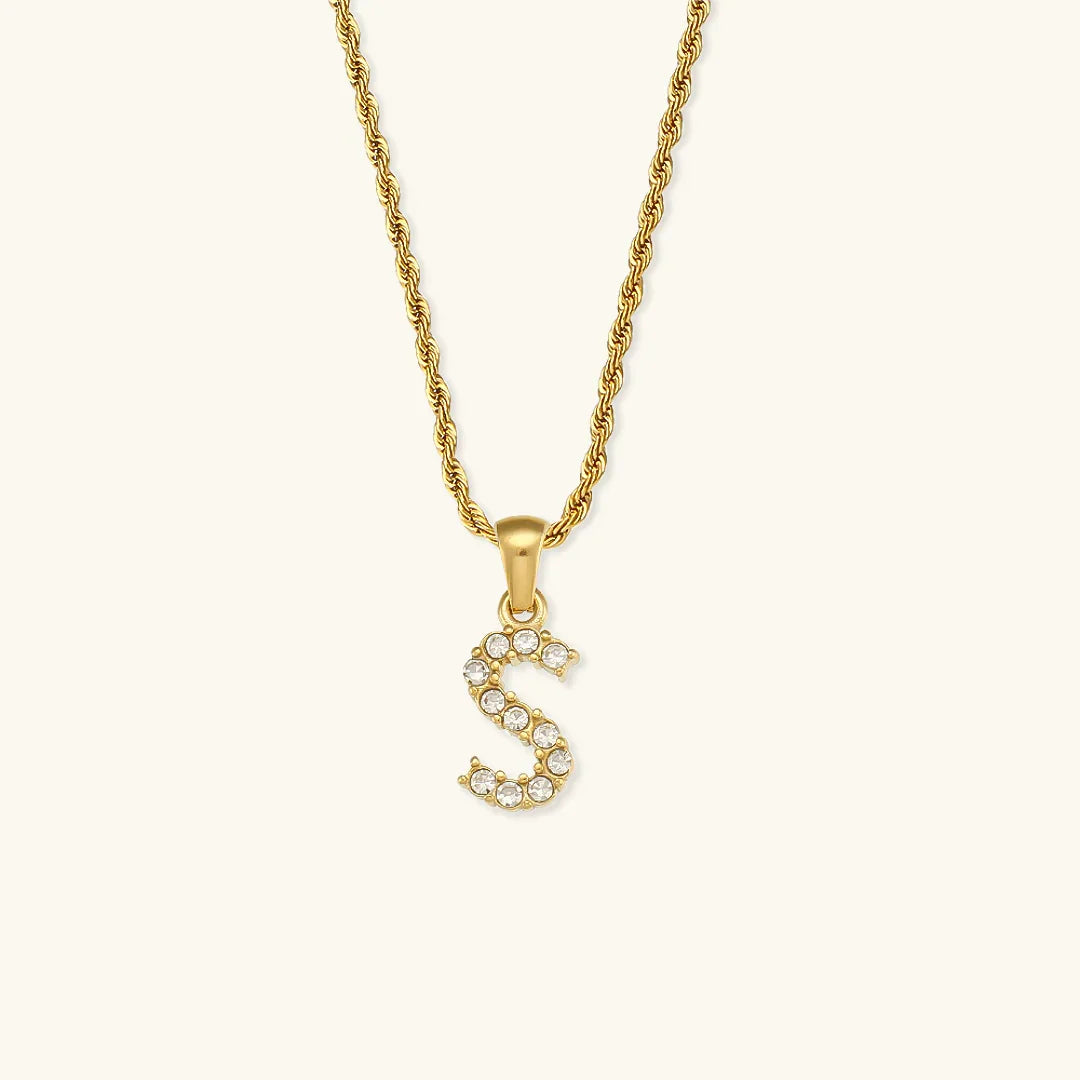 [GALE]Maeve Letter Initial Diamond Necklace
