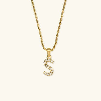 [GALE]Maeve Letter Initial Diamond Necklace