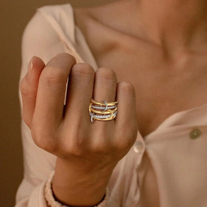 [GALE]Vera Stacked Diamond Ring