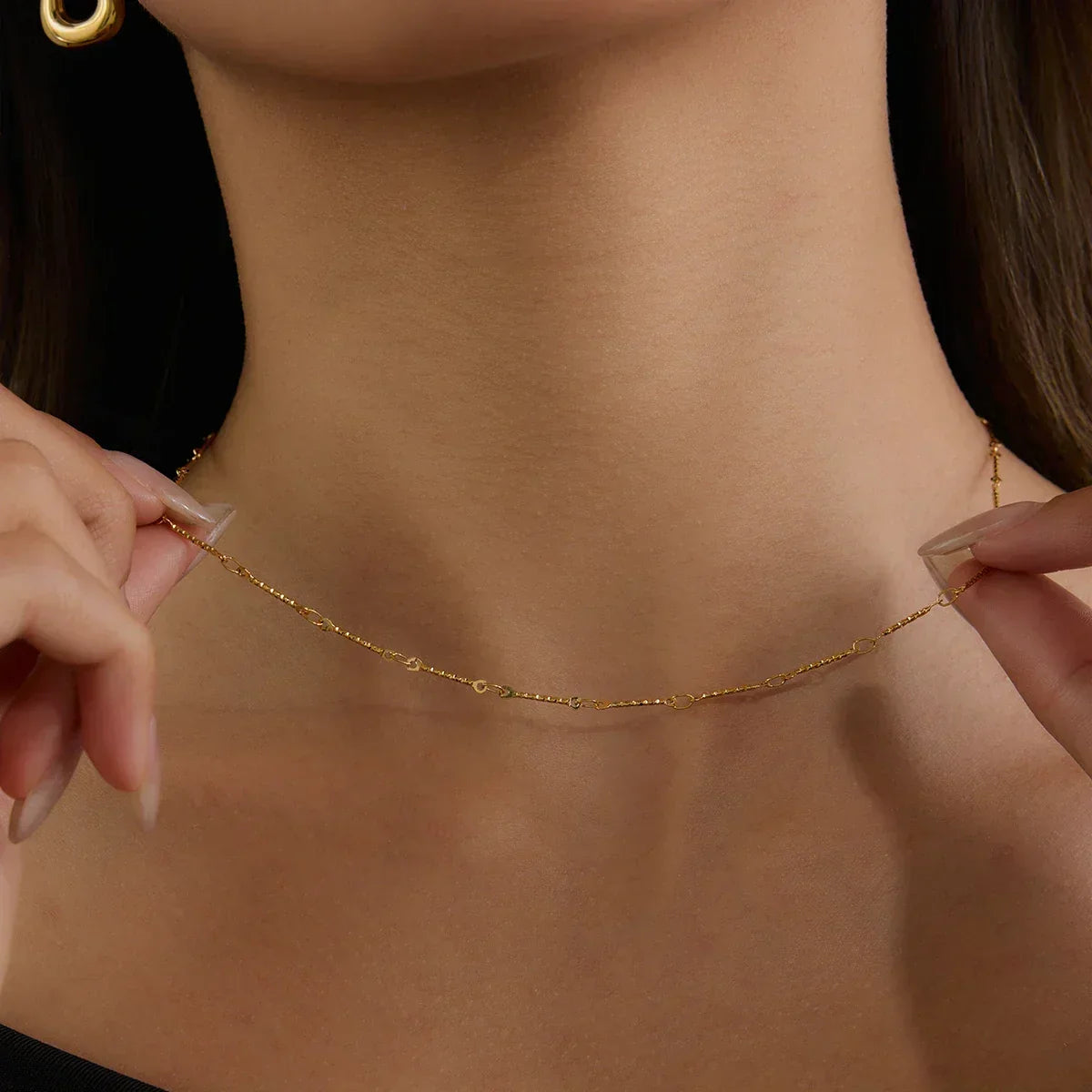 [GALE]Amy Linked Chain Gold Necklace