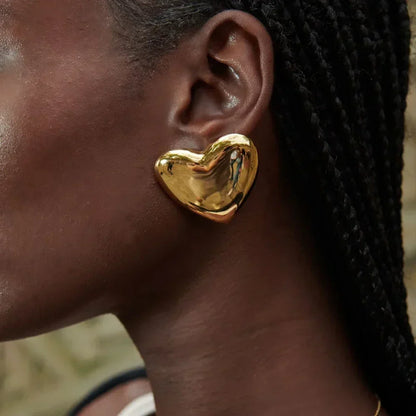 [GALE]Aubree Gold Heart Earrings