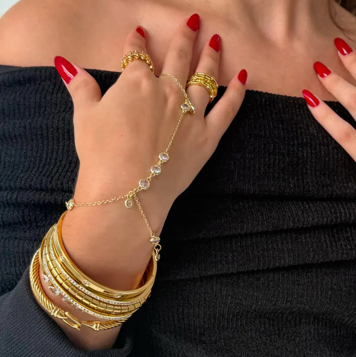 [GALE]Elina Diamond Hand Chain