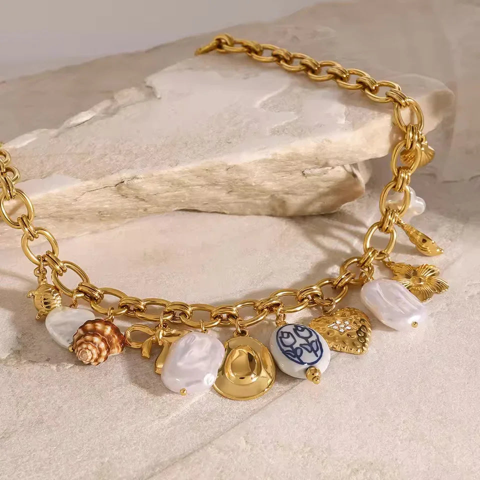 [GALE]Wavecrest Ocean-Inspired Necklace