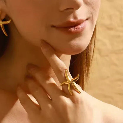 [GALE]Oceanic Gold Starfish Ring