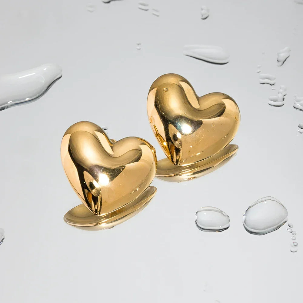 [GALE]Aubree Gold Heart Earrings