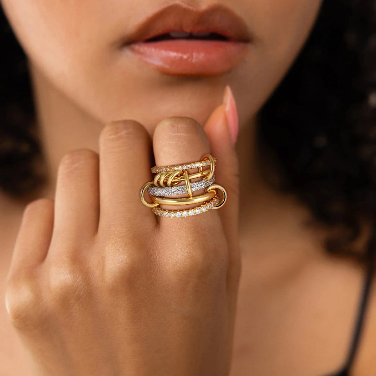 [GALE]Blaise Stacked Diamond Ring