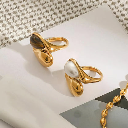[GALE]Mara Amber Pearl Ring