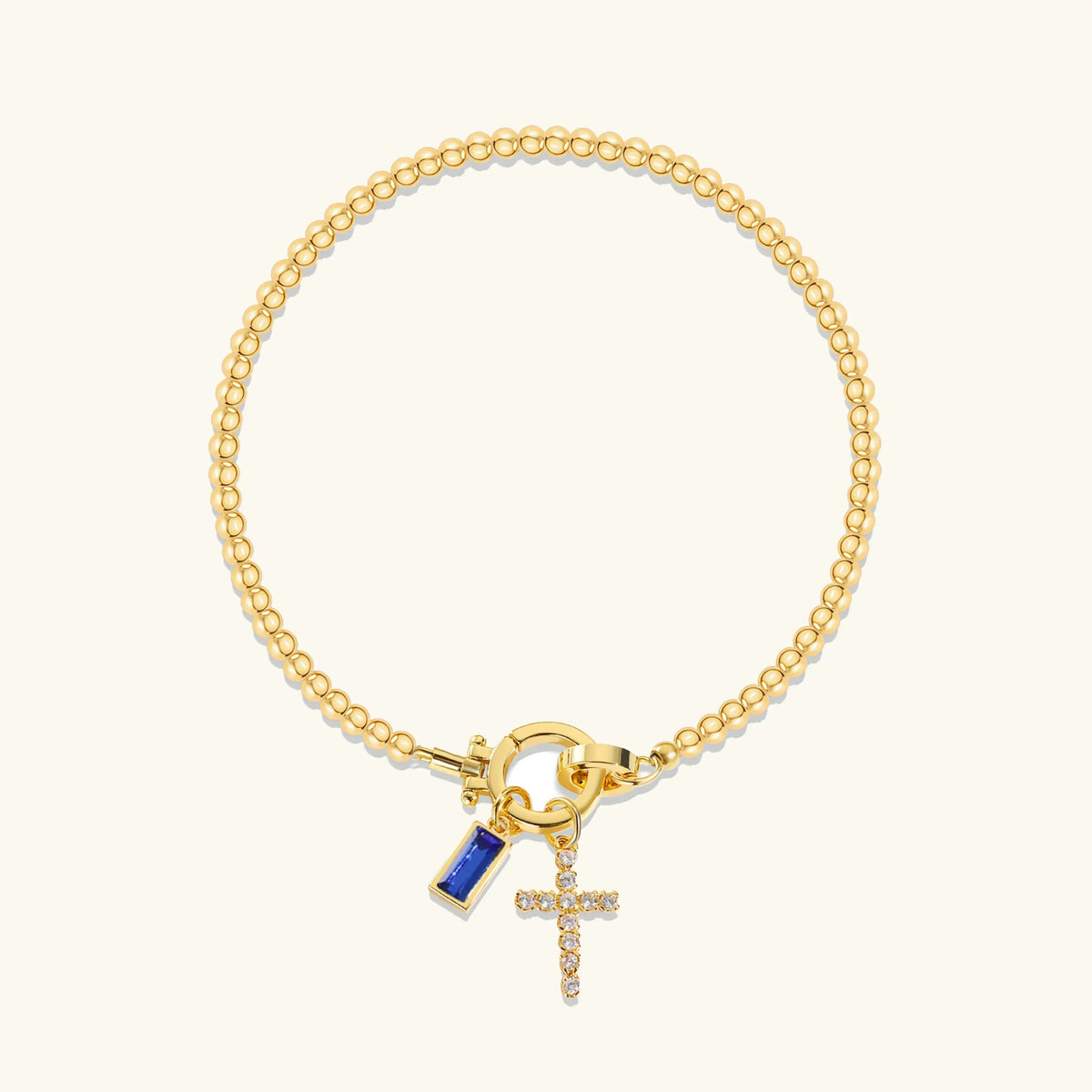 [GALE]Amalia Birthstone Cross Bracelet