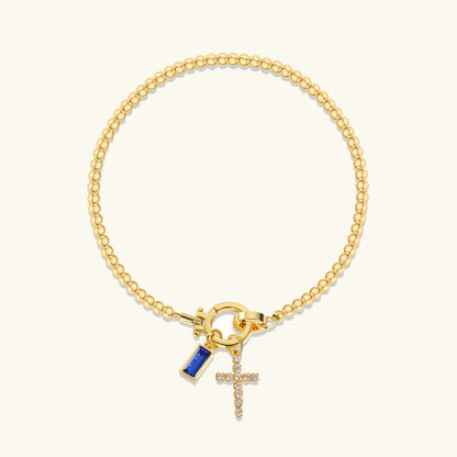 [GALE]Amalia Birthstone Cross Bracelet
