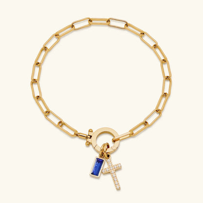 [GALE]Annabella Birthstone Cross Bracelet