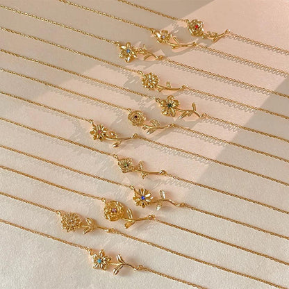 [GALE]Maribelle Birth Flower Gold Necklace