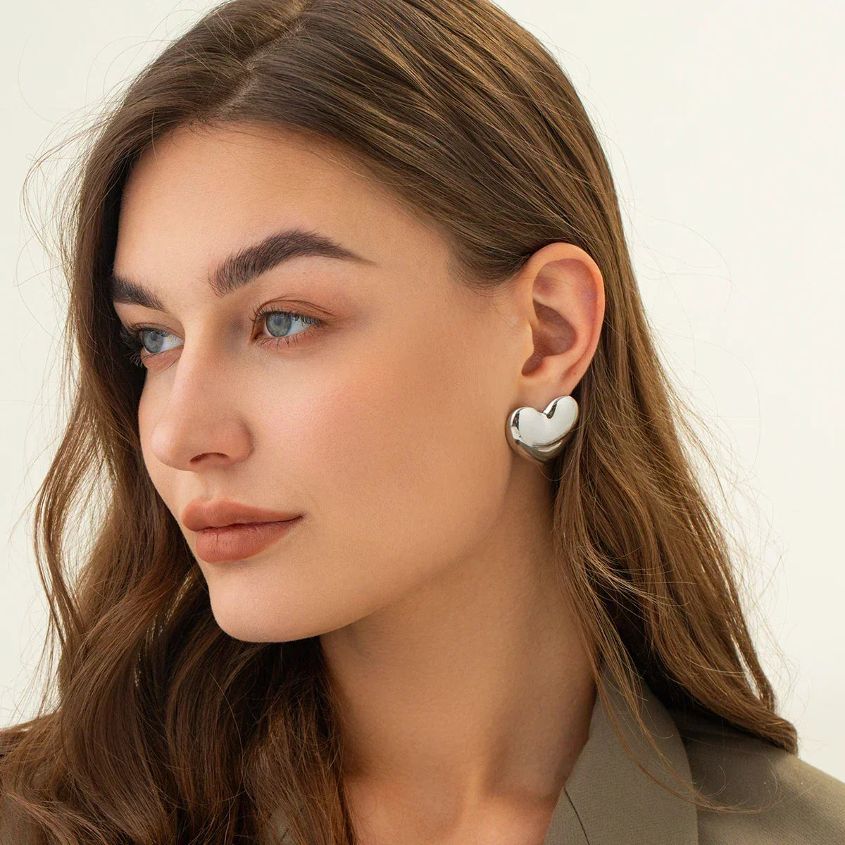 [GALE]Aubree Gold Heart Earrings