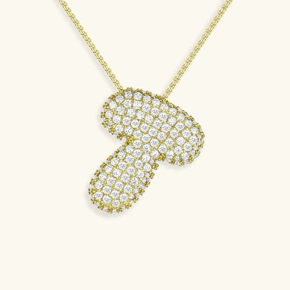 [GALE]Bubble Initial Diamond Necklace