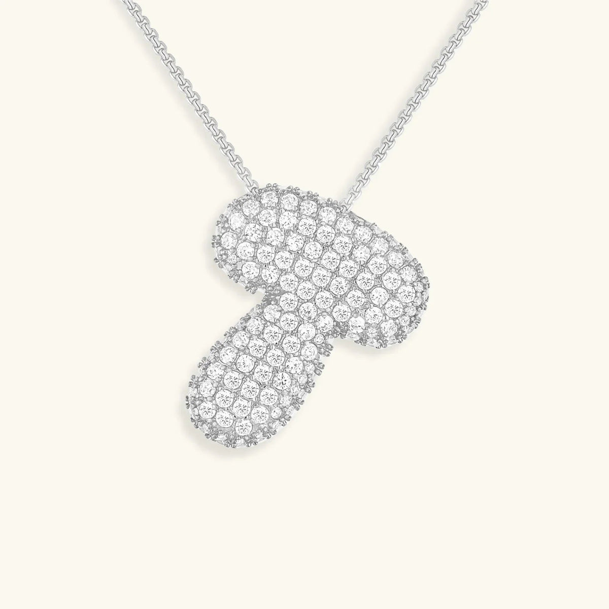 [GALE]Bubble Initial Diamond Necklace